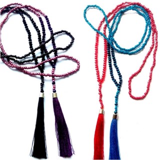 50 pieces mix color free shipping include of tassels beads necklaces long